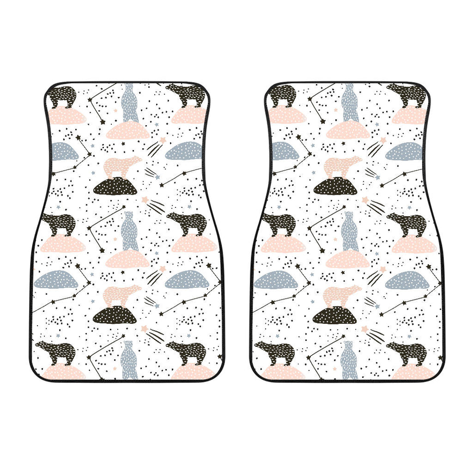 Polar Bears Star Poka Dot Pattern Front Car Mats