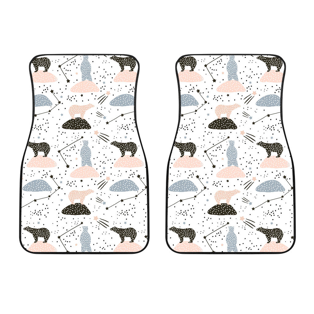 Polar Bears Star Poka Dot Pattern Front Car Mats