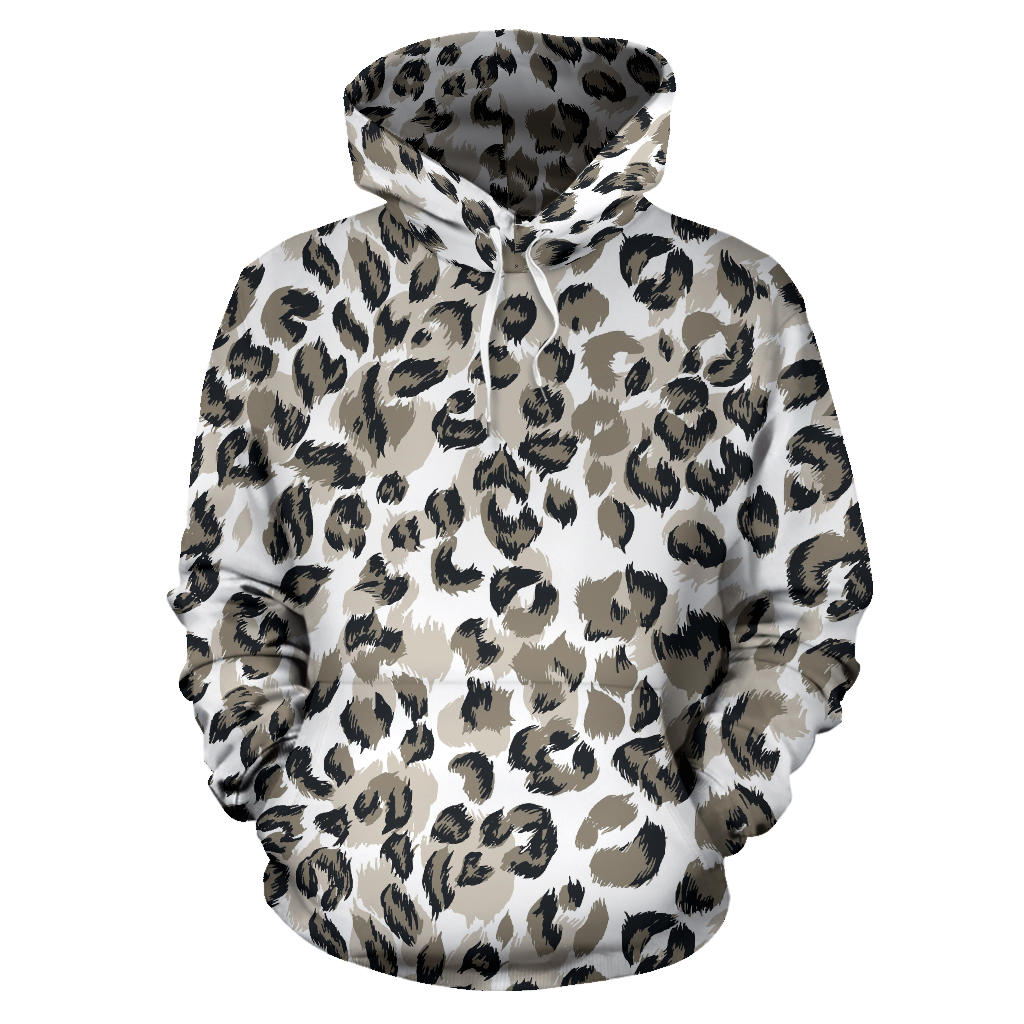Leopard Skin Print Pattern Men Women Pullover Hoodie