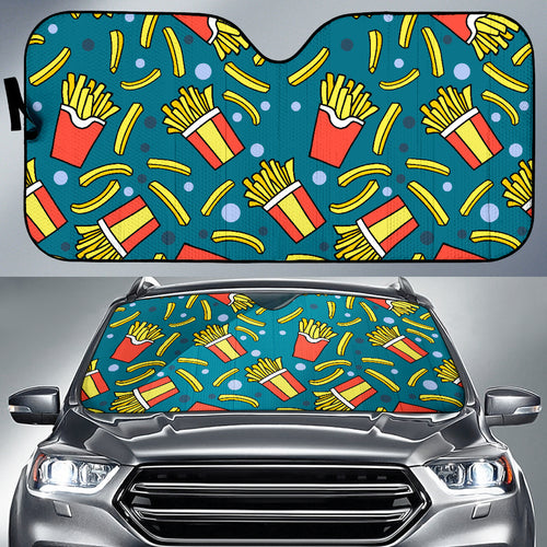 French Fries Red Paper Box Pattern Car Sun Shade