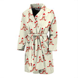 Golden Retriever Pattern Print Design 01 Men's Bathrobe