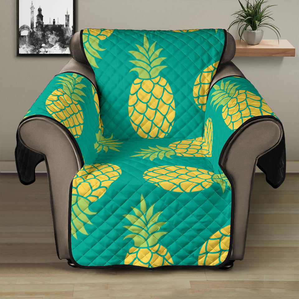 Pineapples pattern green background Recliner Cover Protector