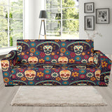 Sugar Skulls Flower Maxican Pattern Sofa Slipcover
