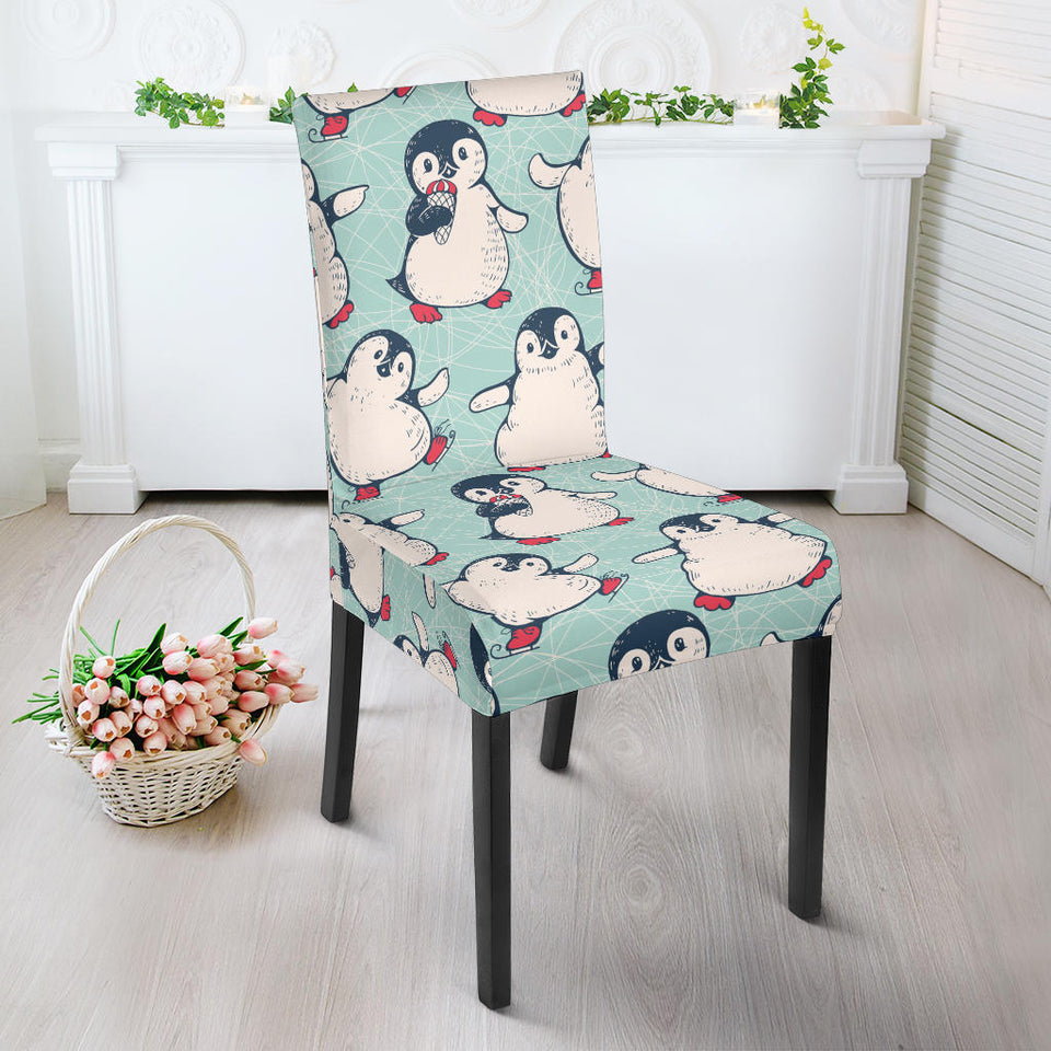 Cute Penguin Pattern Dining Chair Slipcover