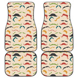 Mustache Beard Pattern Print Design 03 Front and Back Car Mats