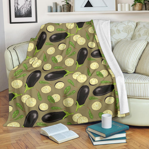 Eggplant Pattern Print Design 02 Premium Blanket
