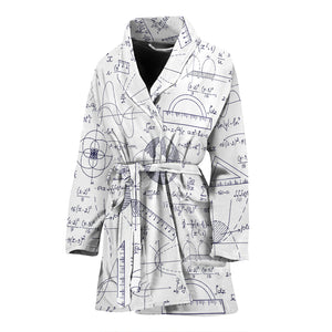 Math Pattern Print Design 03 Women's Bathrobe