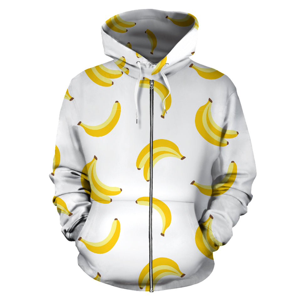 Banana Pattern Zip Up Hoodie