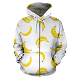 Banana Pattern Zip Up Hoodie