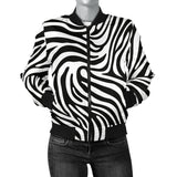 Zebra Skin Pattern Women'S Bomber Jacket