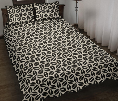 Coffee bean abstract modern pattern Quilt Bed Set