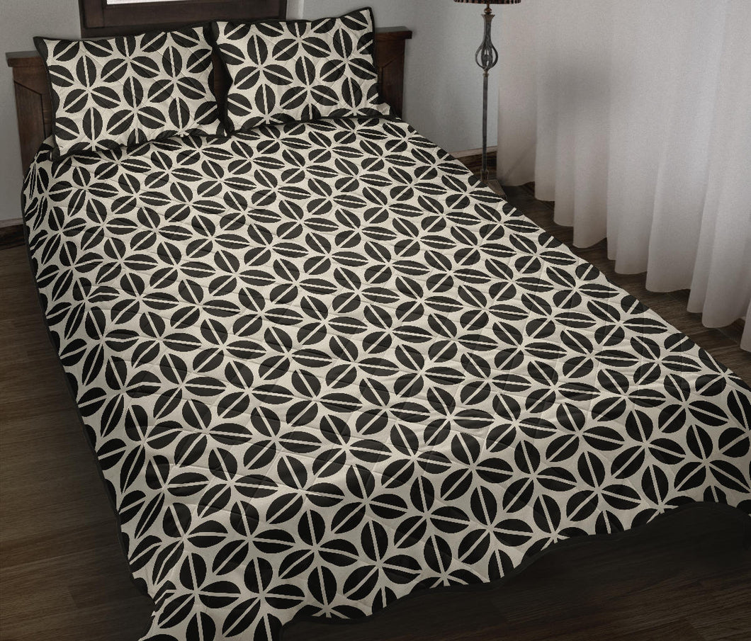 Coffee bean abstract modern pattern Quilt Bed Set