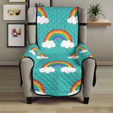 Rainbow pattern green background Chair Cover Protector