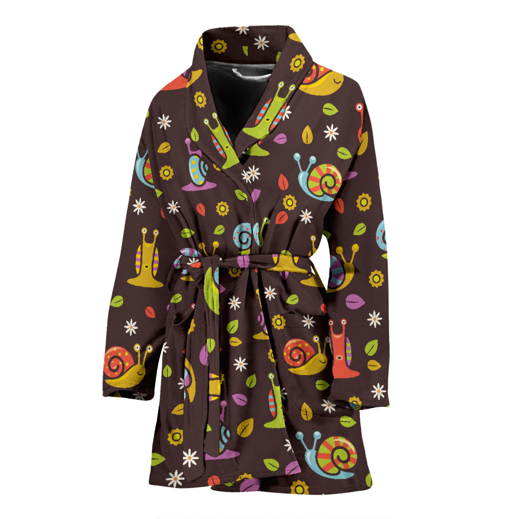 Snail Pattern Print Design 02 Women's Bathrobe