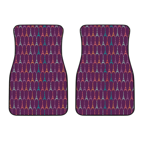 Eiffel Tower Pattern Print Design 05 Front Car Mats