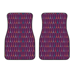 Eiffel Tower Pattern Print Design 05 Front Car Mats
