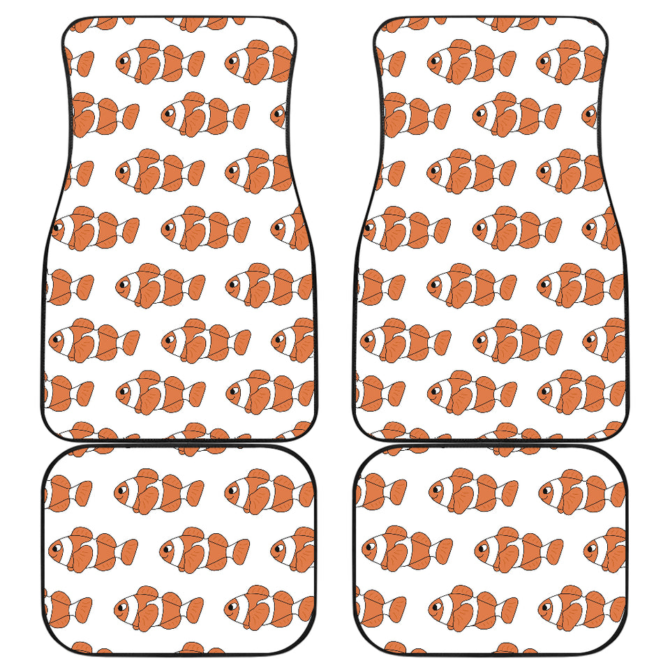 Clown Fish Pattern Print Design 05 Front and Back Car Mats