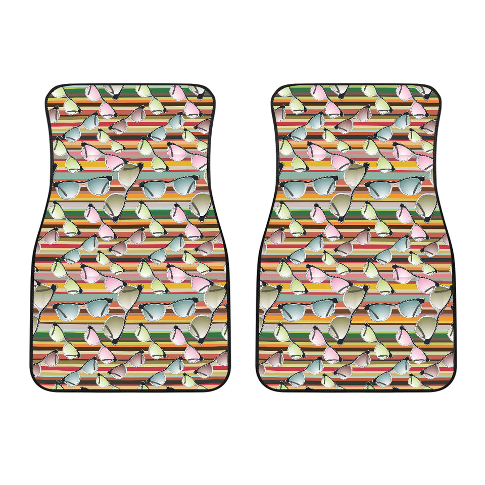 Sun Glasses Pattern Print Design 02 Front Car Mats