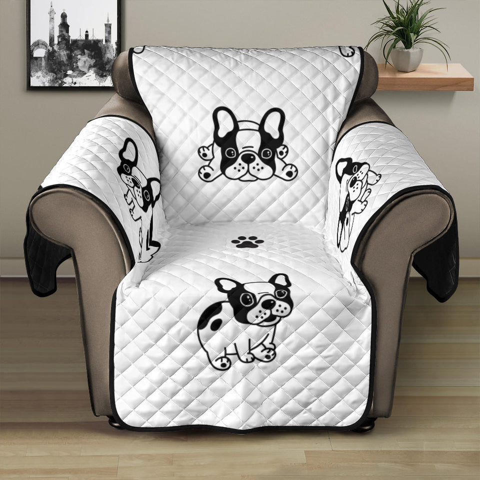 Cute french bulldog paw pattern Recliner Cover Protector