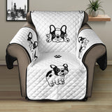 Cute french bulldog paw pattern Recliner Cover Protector