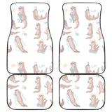 Cute Sea Otters Pattern Front And Back Car Mats
