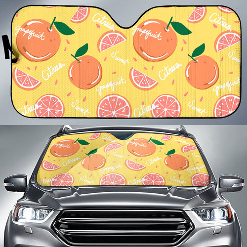 Grapefruit Yellow Background Car Sun Shade