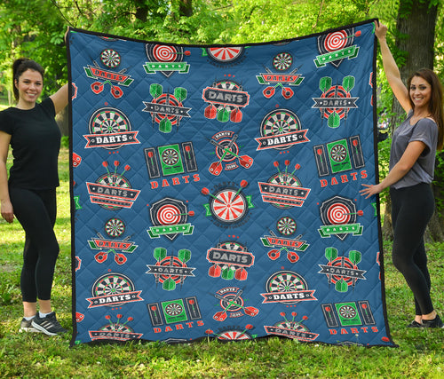 Darts Pattern Print Design 02 Premium Quilt