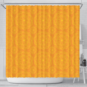 Orange Traditional Indian Element Pattern Shower Curtain Fulfilled In US
