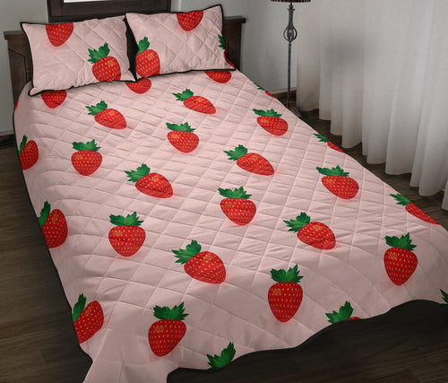 Strawberry beautiful pattern Quilt Bed Set