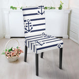 Anchor Rope Nautical  Pattern Dining Chair Slipcover