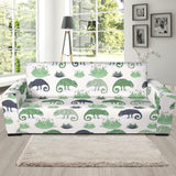 Chameleon Lizard Succulent Plant Pattern Sofa Slipcover