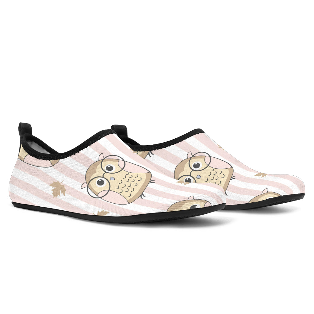 Cute Owl Leaf Aqua Shoes