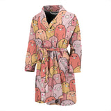 Pig Pattern Print Design 04 Men's Bathrobe