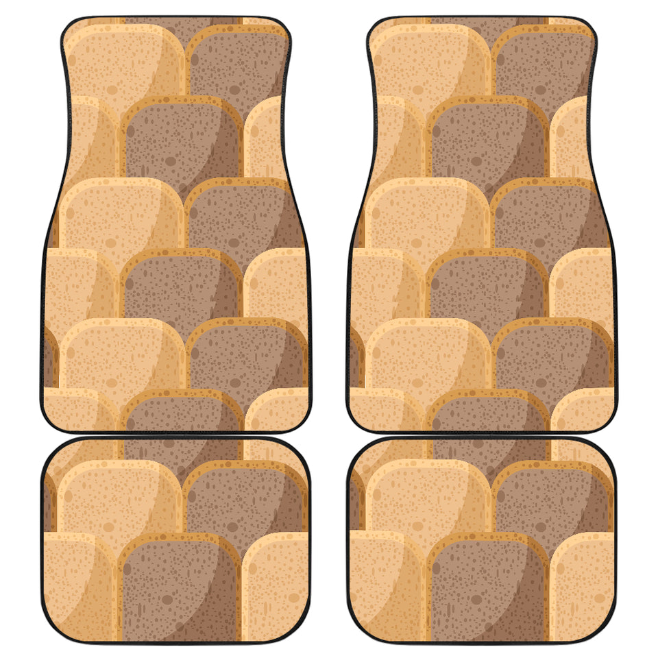 Bread Toast Pattern Print Design 04 Front and Back Car Mats
