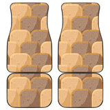 Bread Toast Pattern Print Design 04 Front and Back Car Mats