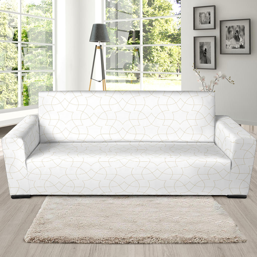 Arabic White Pattern Sofa Slipcover