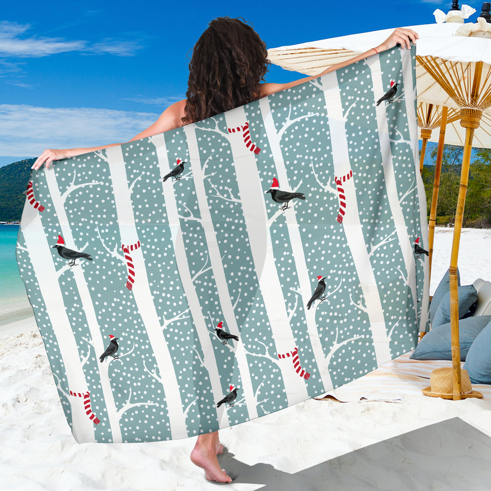 Crows Christmas Hat Scarf Sarong