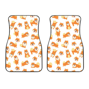 Brown Pomeranian Pattern Front Car Mats