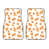 Brown Pomeranian Pattern Front Car Mats