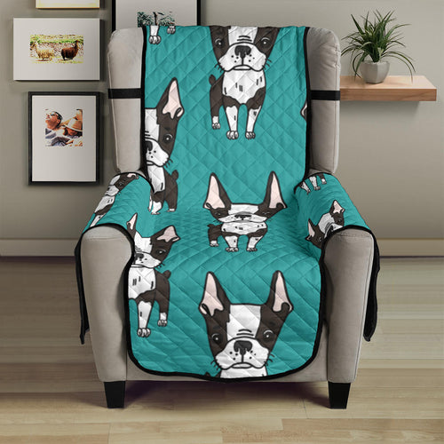 Hand drawn boston terrier dog pattern Chair Cover Protector