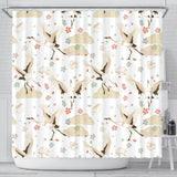 Beautiful Japanese Cranes Pattern Shower Curtain Fulfilled In US
