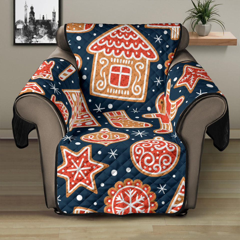 Christmas gingerbread cookie pattern Recliner Cover Protector