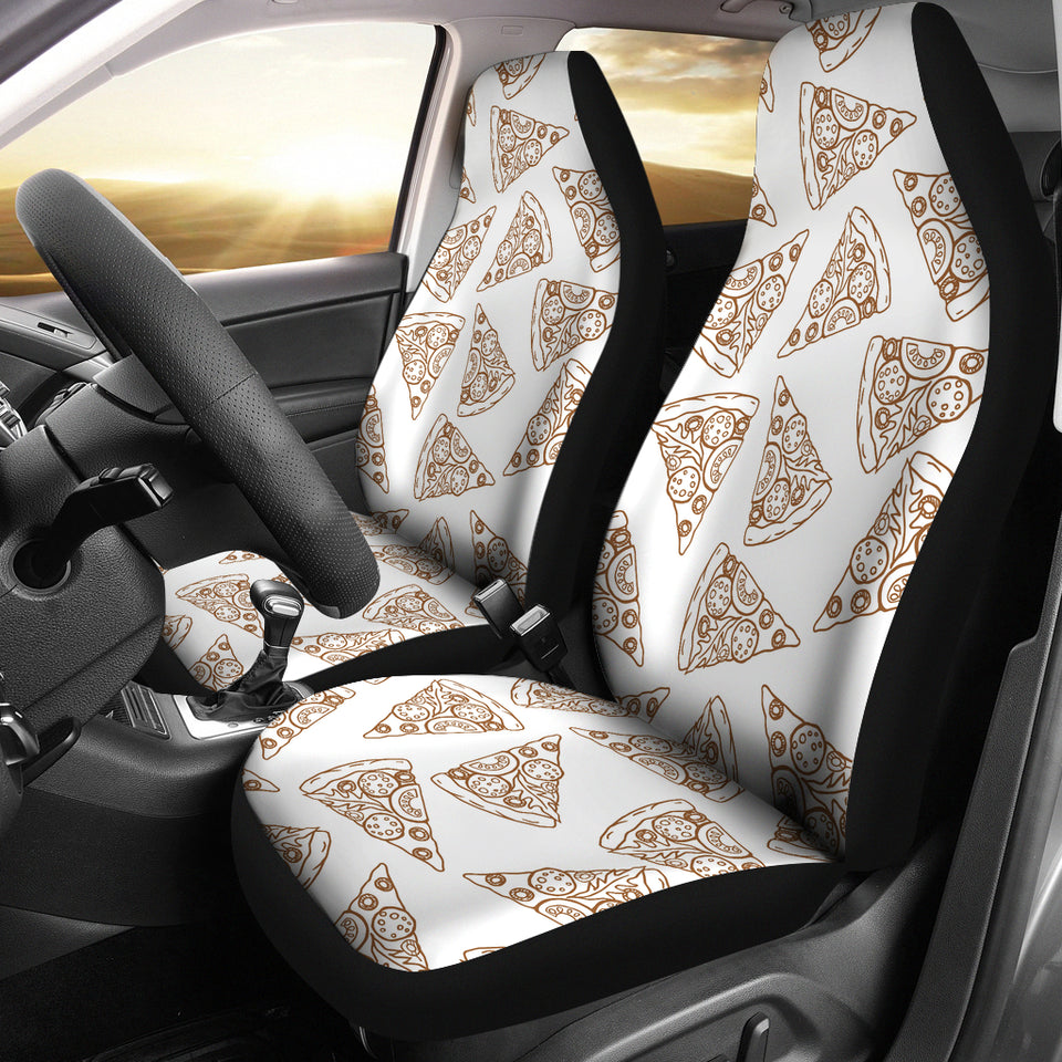 Hand Drawn Pizza Pattern  Universal Fit Car Seat Covers