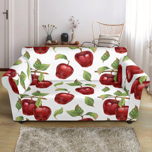 Red Apples Pattern Loveseat Couch Slipcover