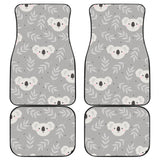 Cute Koala Leaves Pattern Front And Back Car Mats