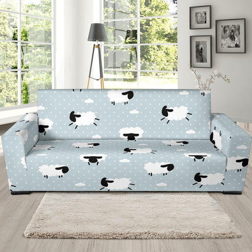 Sheep Polka Dot Cloud Pattern Sofa Slipcover