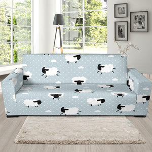 Sheep Polka Dot Cloud Pattern Sofa Slipcover