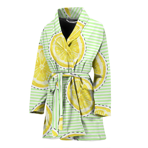 Slice Of Lemon Pattern Women'S Bathrobe