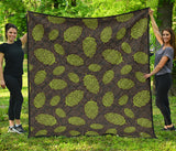 Hop Pattern Black Background Premium Quilt