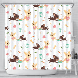 Cute Chihuahua Puppie Pattern Shower Curtain Fulfilled In US